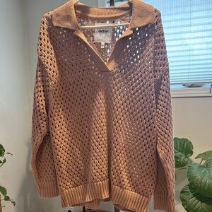 Aerie Women's V-Neck Sweater in Brown